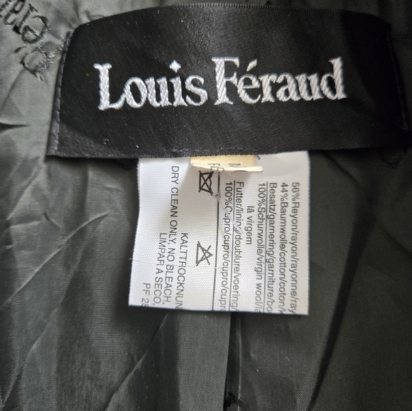 LOUIS FERAUD Paris Designer Black Faux/ Crushed Velvet Fur Jacket. Size 8 - Picture 10 of 16